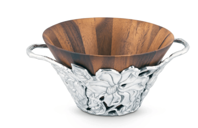 Arthur Court Bowls MAGNOLIA WOOD TALL SALAD BOWL