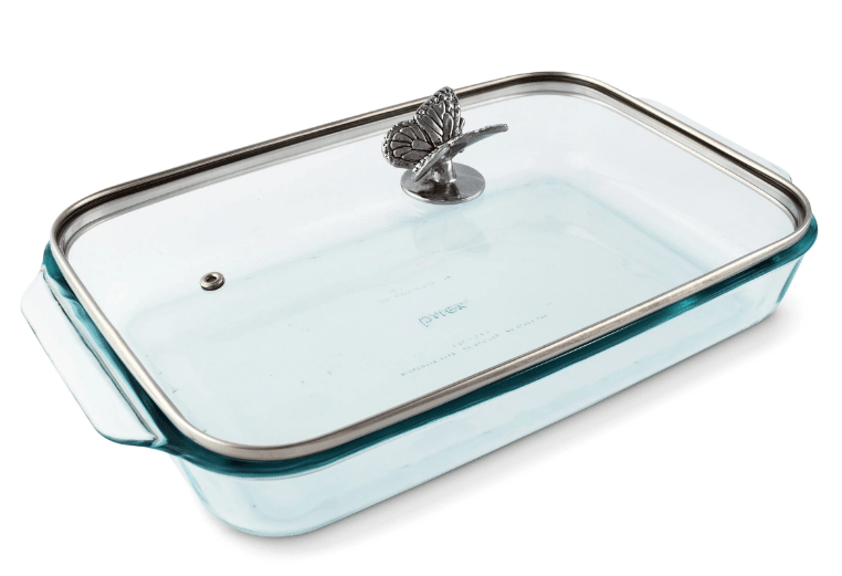Arthur Court BUTTERFLY LID WITH PYREX 3 QUART BAKING DISH