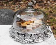 Arthur Court Grape Cake Stand Glass Dome