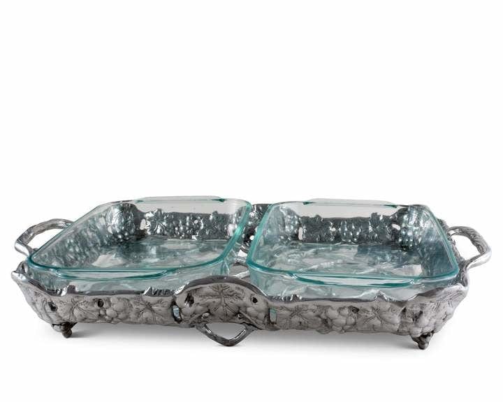 Arthur Court Grape Double Pyrex  Holder 2QT