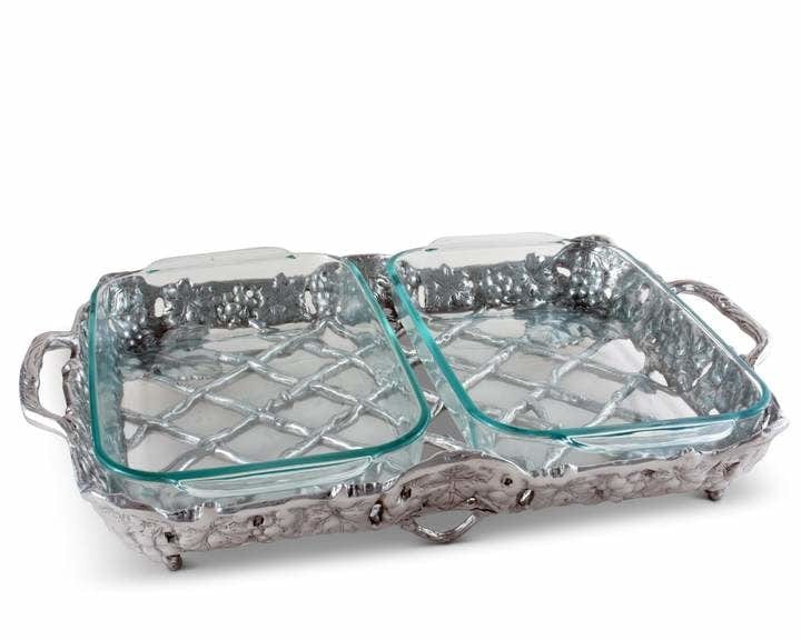 Arthur Court Grape Double Pyrex  Holder 2QT