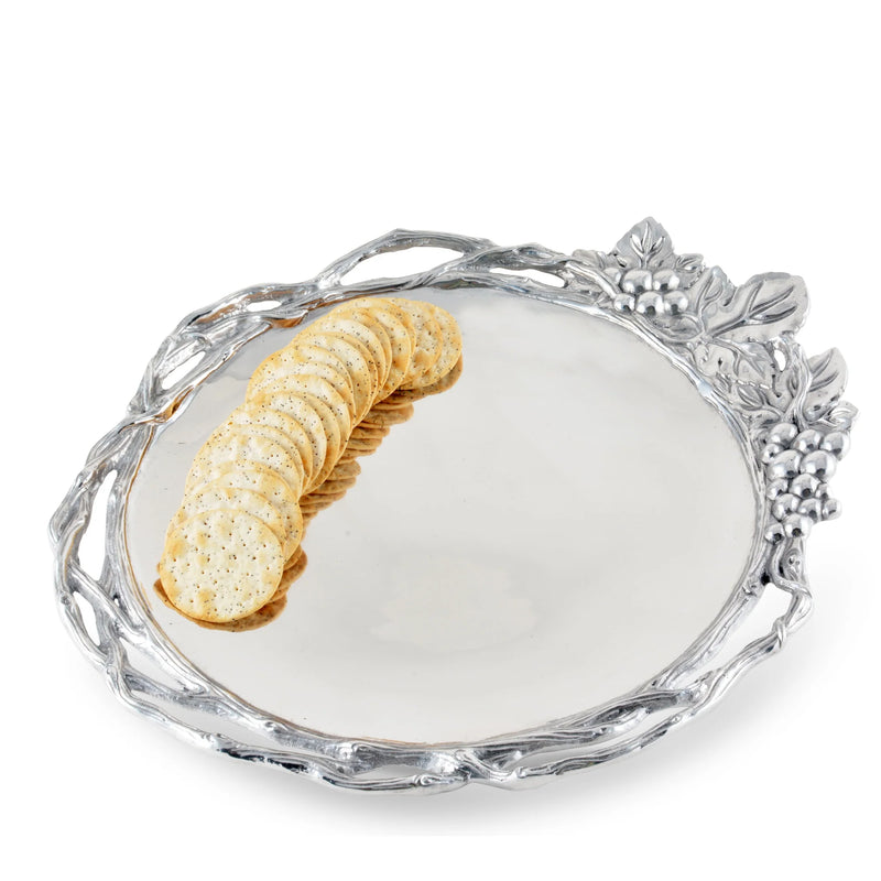 Grape Open Vine Large Round Tray