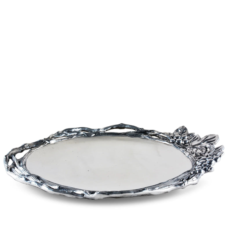 Grape Open Vine Large Round Tray
