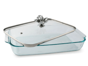 Arthur Court MAGNOLIA LID WITH PYREX 3 QUART BAKING DISH