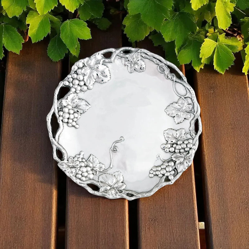 Arthur Court Serving Platter Grape 15" Round Tray