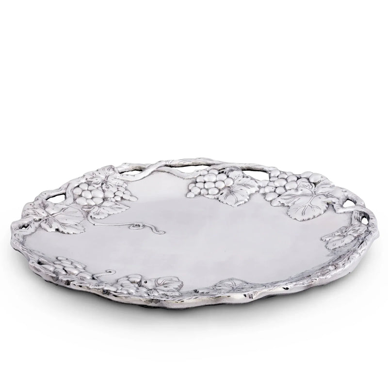 Arthur Court Serving Platter Grape 15" Round Tray
