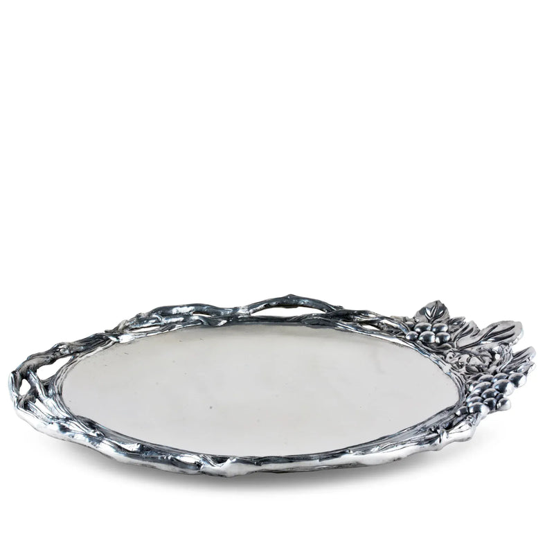 Arthur Court Serving Tray Grape Open Vine Large Round Tray