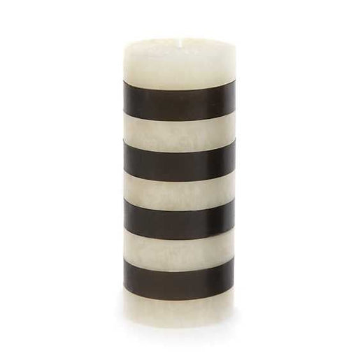 Bands Pillar Candle - 6" - Black & Ivory - Treasured Accents