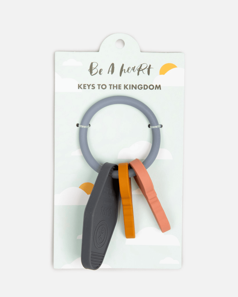 Be A Heart Baby Keys to the Kingdom Silicone Teether | Catholic Baby Gift: Keys to the Kingdom