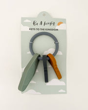 Be A Heart Baby Keys to the Kingdom Silicone Teether | Catholic Baby Gift: Keys to the Kingdom