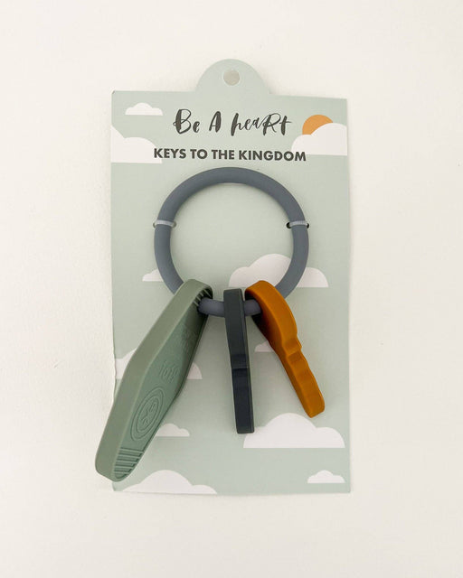 Be A Heart Baby Keys to the Kingdom Silicone Teether | Catholic Baby Gift: Keys to the Kingdom