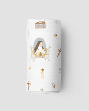 Be A Heart Baby St. Therese of Lisieux Muslin Swaddle Baby Blanket