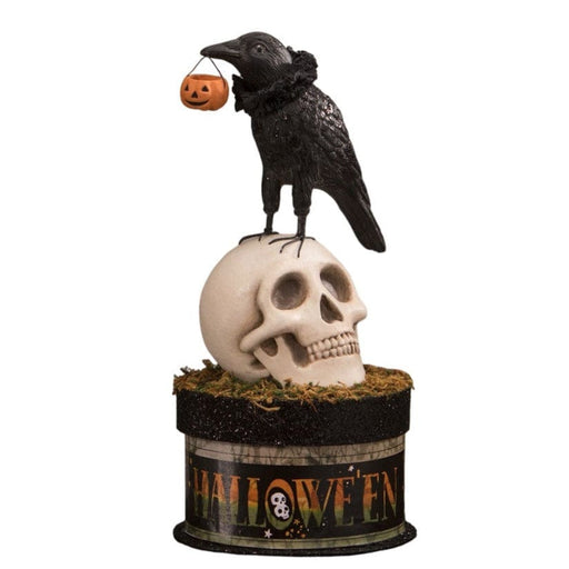 Bethany Lowe Bethany Lowe Halloween Crow and Skull on Box by Bethany Lowe Designs