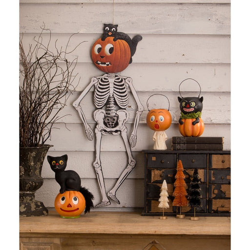 Bethany Lowe Bethany Lowe Halloween Jack & Cat Hanging Skeleton by Bethany Lowe Designs