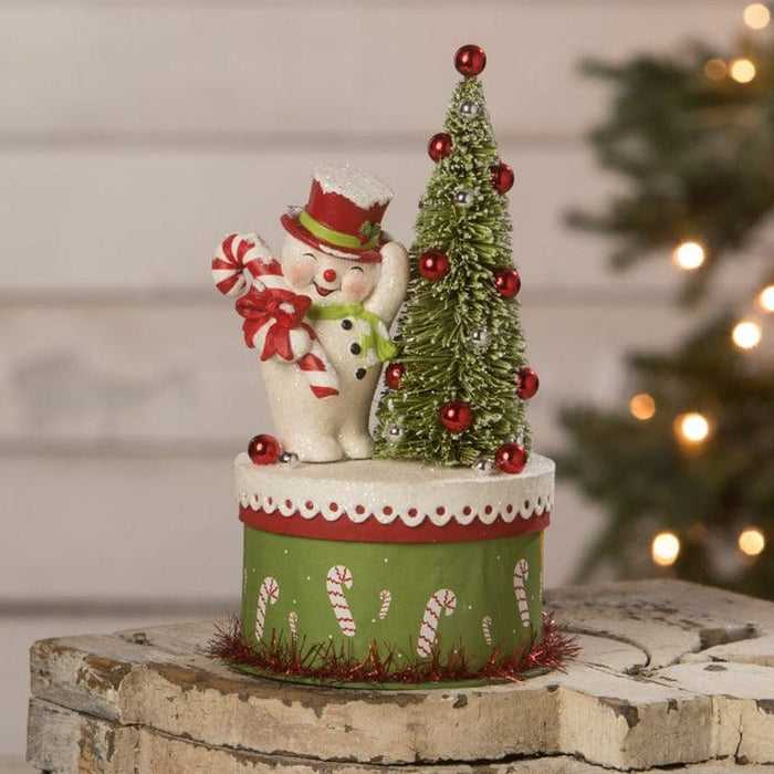 Bethany Lowe Bethany Lowe / Johanna Parker Christmas Happy Snowman on Box by Bethany Lowe Designs