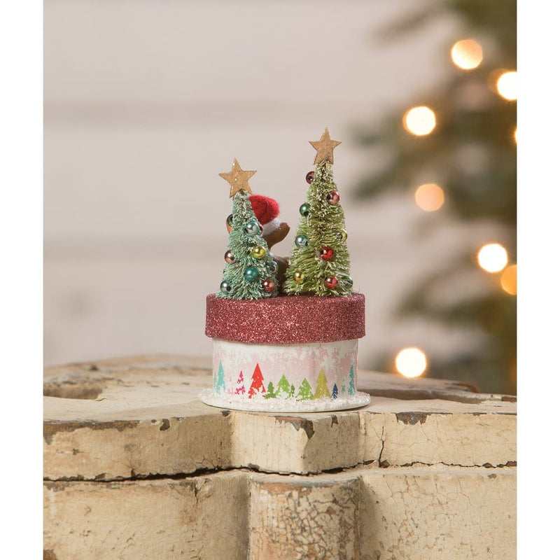 Bethany Lowe Bethany Lowe / Johanna Parker Christmas Merry Brights Deer on Box by Bethany Lowe Designs