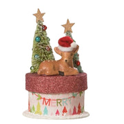 Bethany Lowe Bethany Lowe / Johanna Parker Christmas Merry Brights Deer on Box by Bethany Lowe Designs