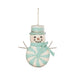 Bethany Lowe Christmas Aqua Peppermint Snowman Ornament by Bethany Lowe Designs