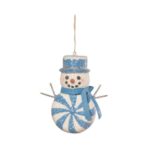 Bethany Lowe Christmas Blue Peppermint Snowman Ornament by Bethany Lowe Designs