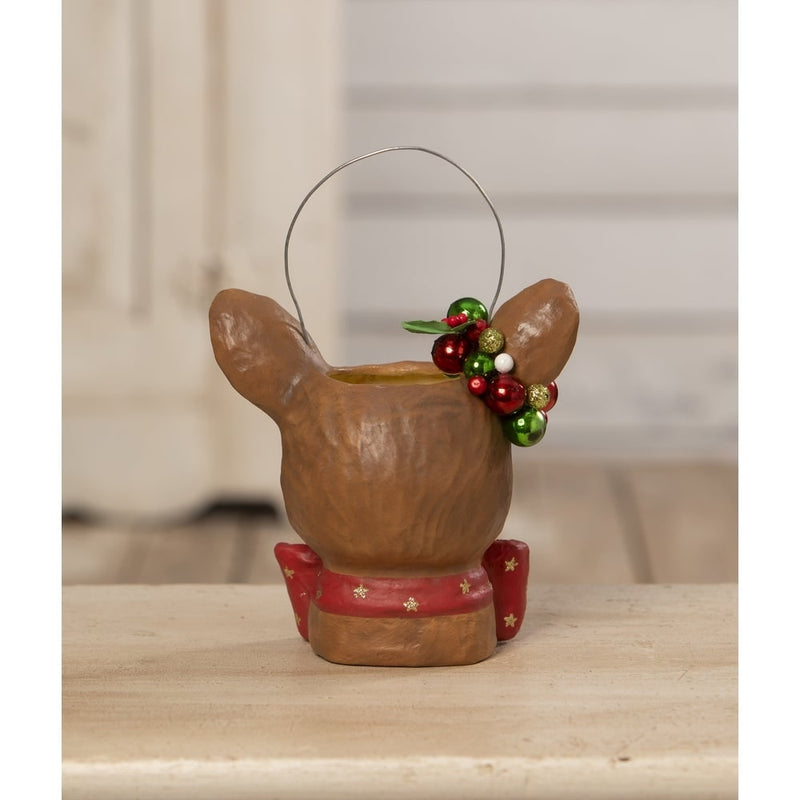 Bethany Lowe Christmas Fawnie Bucket Small by Bethany Lowe Designs