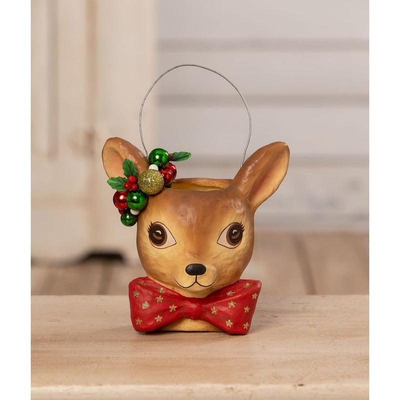 Bethany Lowe Christmas Fawnie Bucket Small by Bethany Lowe Designs