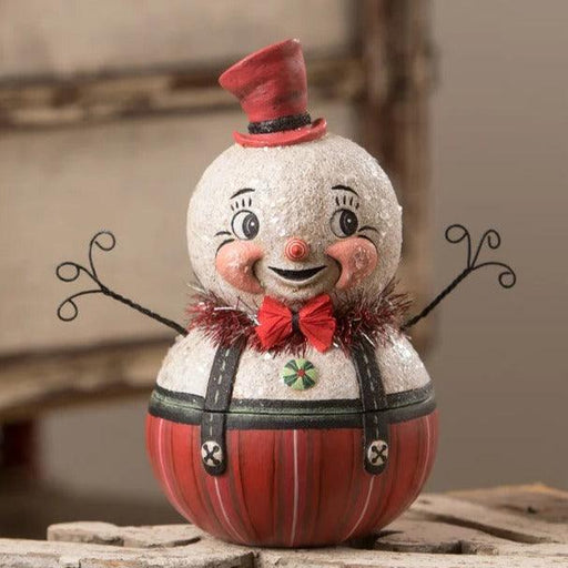 Bethany Lowe Christmas Figurine Freddy Frost Container by Johanna Parker for Bethany Lowe