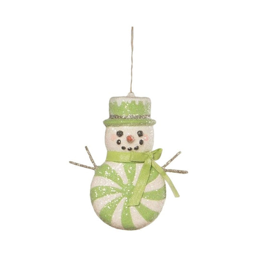 Bethany Lowe Christmas Green Peppermint Snowman Ornament by Bethany Lowe Designs