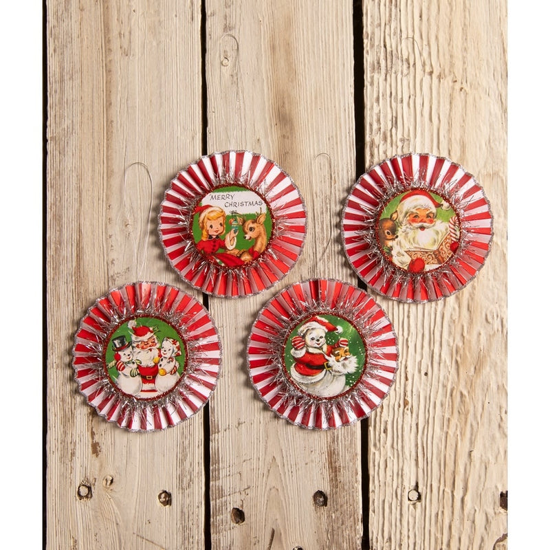Bethany Lowe Christmas Kitschmas Rosette Ornaments S4 by Bethany Lowe Designs