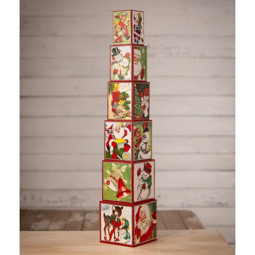 Bethany Lowe Christmas Kitschmas Stacking Blocks S6 by Bethany Lowe Designs *SHIPPING EST 11/25