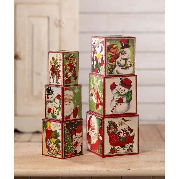 Bethany Lowe Christmas Kitschmas Stacking Blocks S6 by Bethany Lowe Designs *SHIPPING EST 11/25