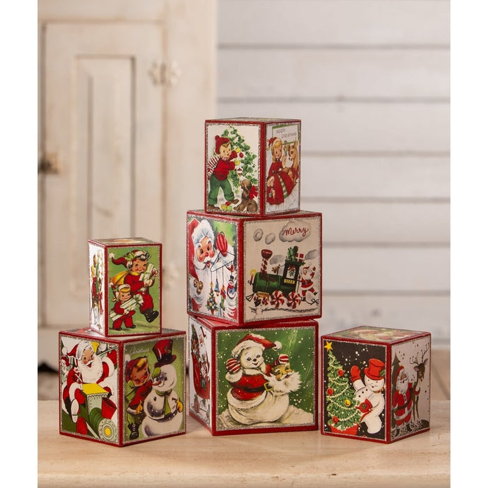 Bethany Lowe Christmas Kitschmas Stacking Blocks S6 by Bethany Lowe Designs *SHIPPING EST 11/25