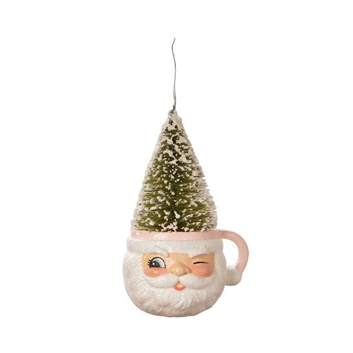 Bethany Lowe Christmas Pink Santa Mug Ornament by Bethany Lowe Designs