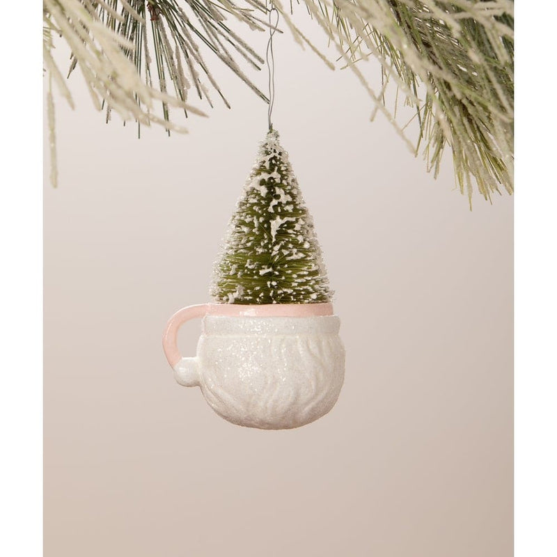 Bethany Lowe Christmas Pink Santa Mug Ornament by Bethany Lowe Designs