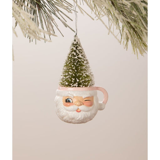 Bethany Lowe Christmas Pink Santa Mug Ornament by Bethany Lowe Designs