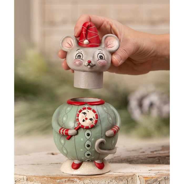 Bethany Lowe Christmas Spencer Squeak Dreams Jar by Johanna Parker for Bethany Lowe