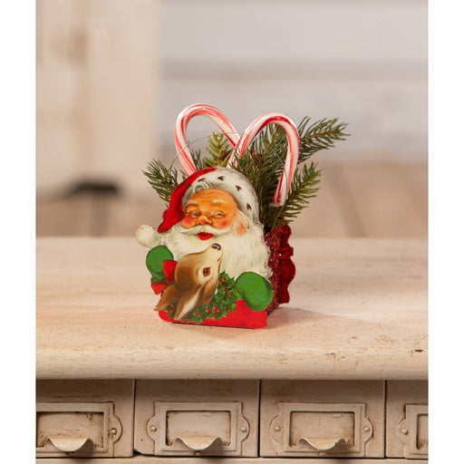 Bethany Lowe Christmas Tin Santa Bucket Small by Bethany Lowe Designs