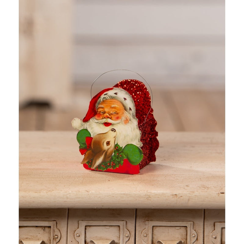 Bethany Lowe Christmas Tin Santa Bucket Small by Bethany Lowe Designs