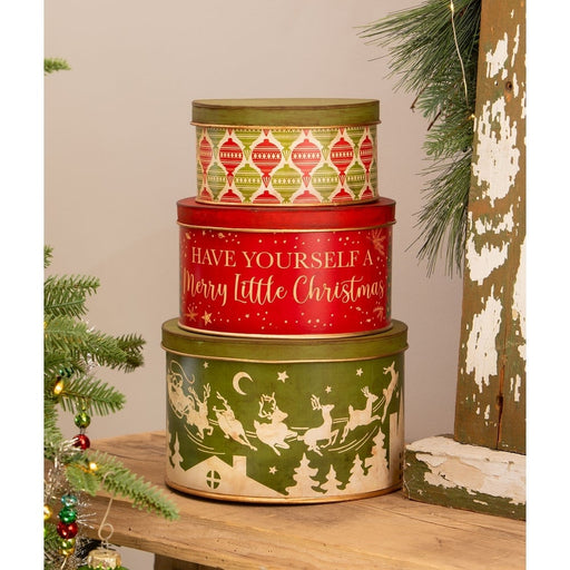 Bethany Lowe Christmas Vintage Christmas Tins S3 by Bethany Lowe Designs