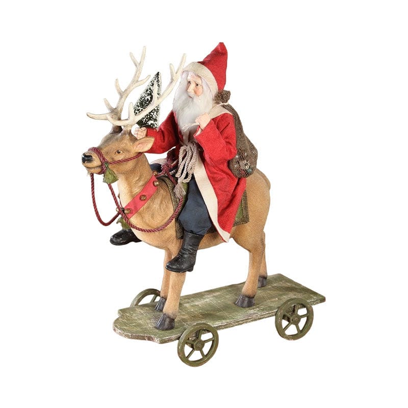 Bethany Lowe Christmas Vintage Santa Riding Reindeer by Bethany Lowe Designs