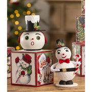 Bethany Lowe Christmas Vintage Surprised Snowman Container by Bethany Lowe Designs