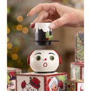 Bethany Lowe Christmas Vintage Surprised Snowman Container by Bethany Lowe Designs