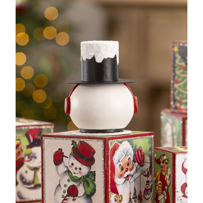 Bethany Lowe Christmas Vintage Surprised Snowman Container by Bethany Lowe Designs