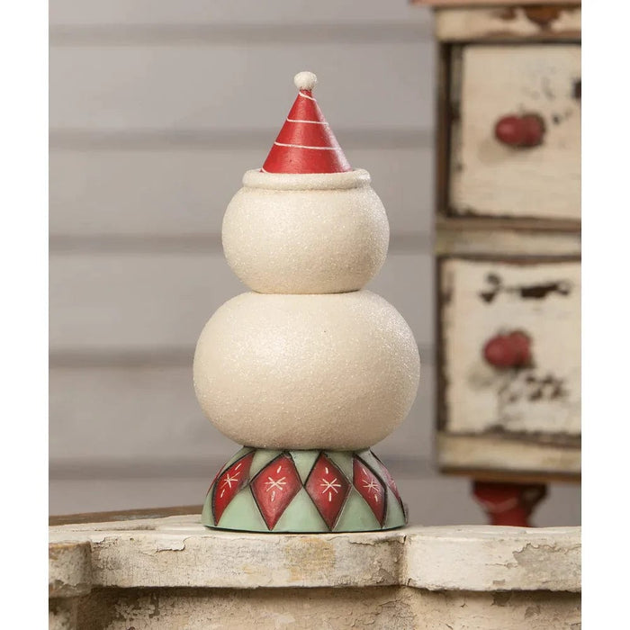 Bethany Lowe figurine Frosty Finial Stack Container by Johanna Parker for Bethany Lowe