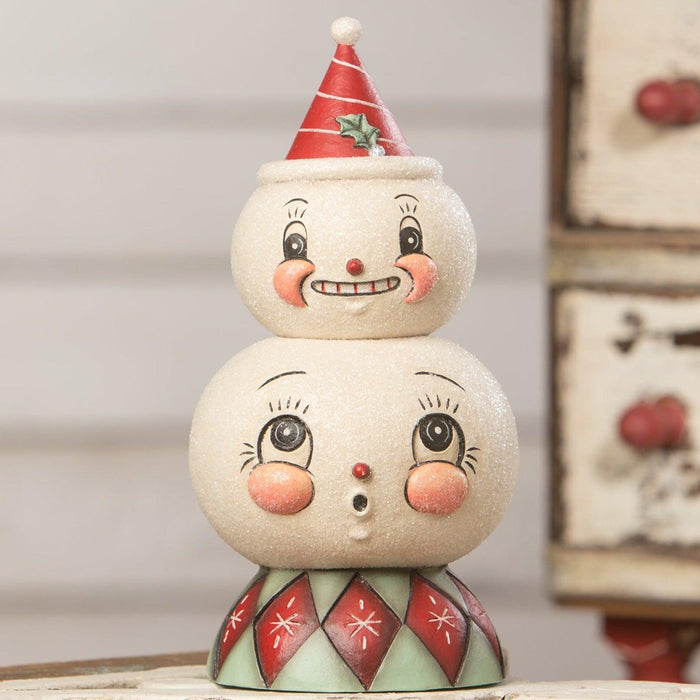 Bethany Lowe figurine Frosty Finial Stack Container by Johanna Parker for Bethany Lowe