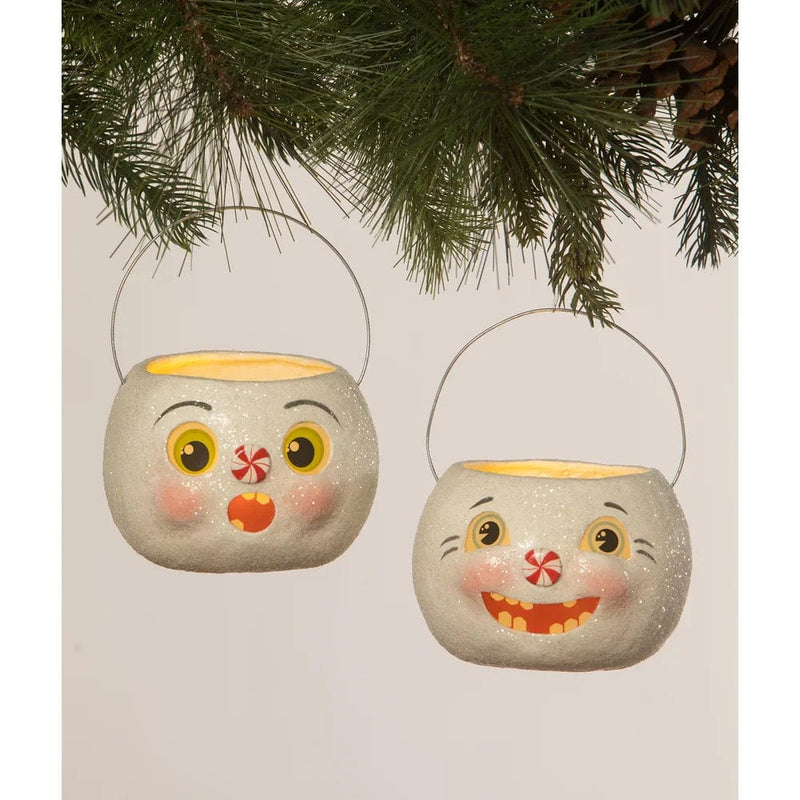 Bethany Lowe figurine Surprised Snowman Bucket Petite by Bethany Lowe Designs