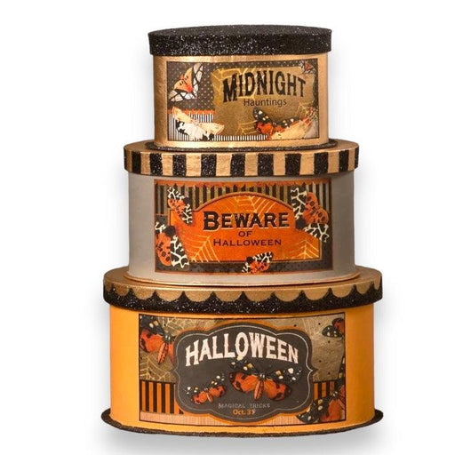 Bethany Lowe Figurines Halloween Moth Boxes Set of 3 by Bethany Lowe Designs