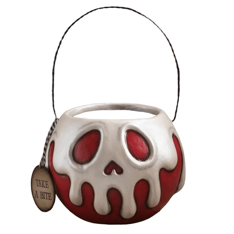 Bethany Lowe Figurines Large Red Apple with White Poison Bucket by Bethany Lowe Designs