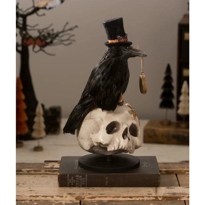 Bethany Lowe Figurines Midnight Crow On Skull by Bethany Lowe Designs
