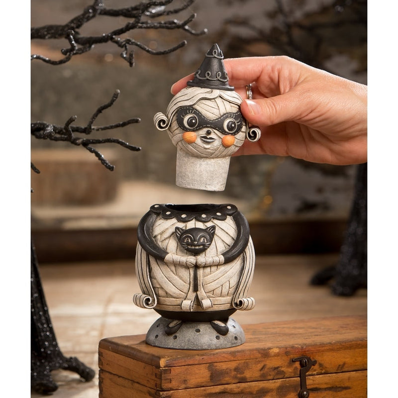 Bethany Lowe Halloween Figurine Grinning Mumma Mia Spooks Jar by Johanna Parker Bethany Lowe