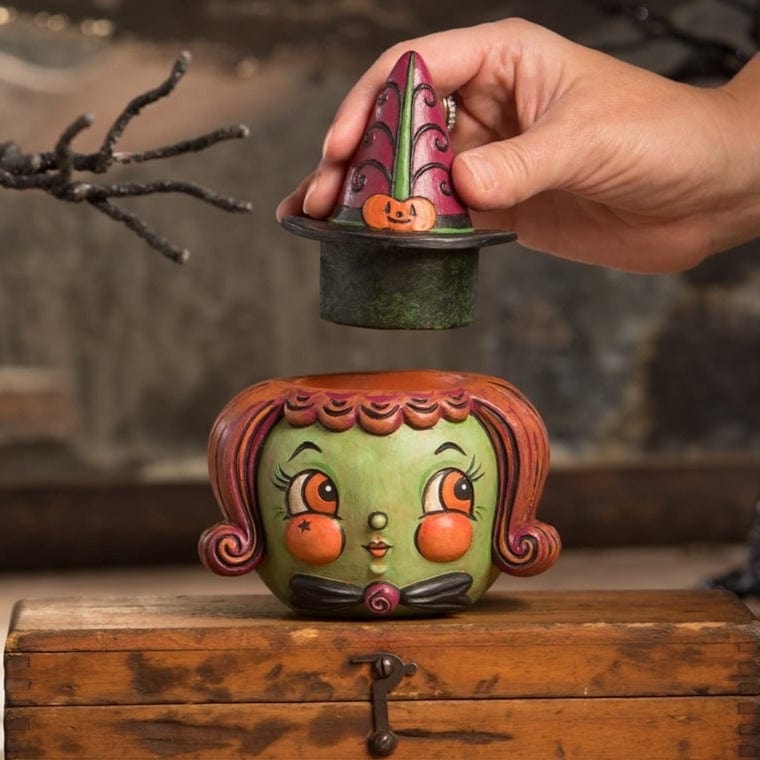 Bethany Lowe Halloween Figurine Hagatha Hollow Head Container by Johanna Parker for Bethany Lowe